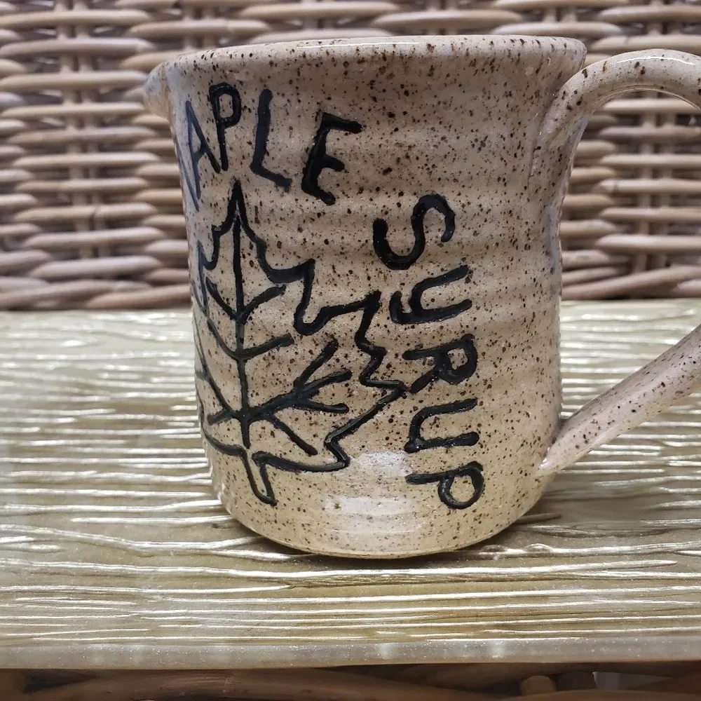 Studio Pottery Signed Maine Maple Syrup Pitcher